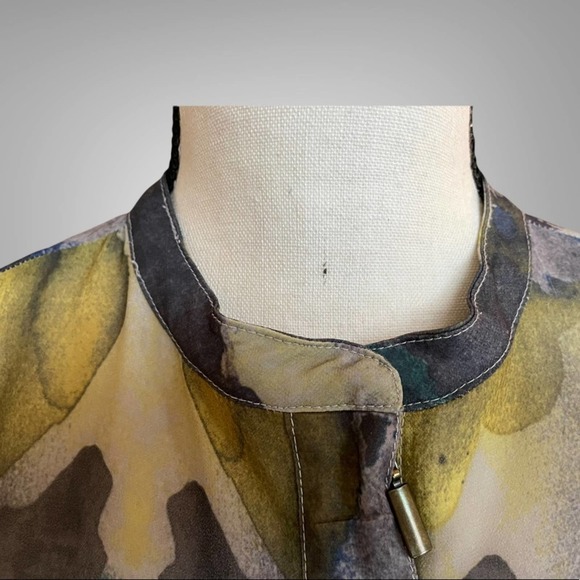 Women's Long Sleeve Multi Color Tunic Blouse with front Zipper Size XS - Picture 6 of 8